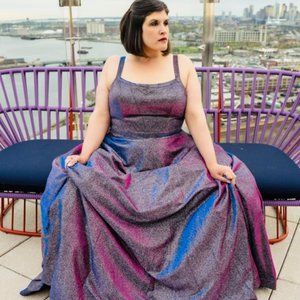 Royal Queen Collection Prom Formal Gown Purple Iridescent Size 14